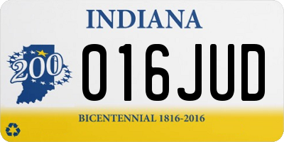 IN license plate 016JUD