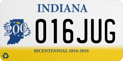 IN license plate 016JUG