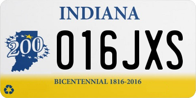 IN license plate 016JXS