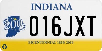 IN license plate 016JXT