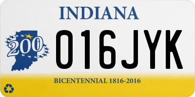 IN license plate 016JYK