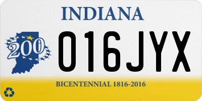 IN license plate 016JYX