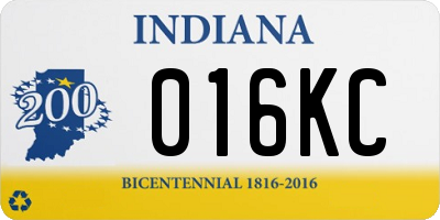 IN license plate 016KC