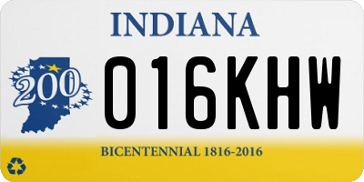 IN license plate 016KHW