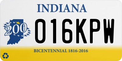 IN license plate 016KPW
