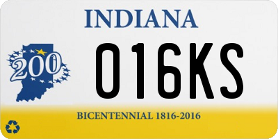 IN license plate 016KS