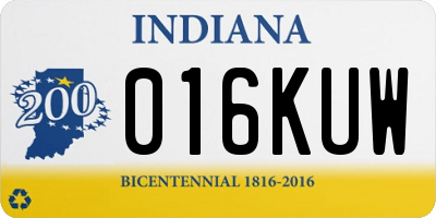 IN license plate 016KUW
