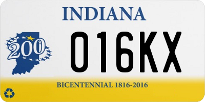 IN license plate 016KX