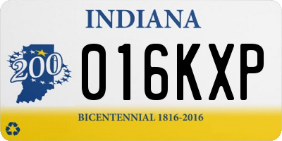 IN license plate 016KXP