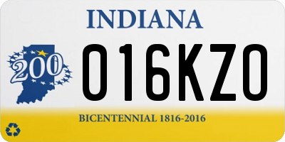 IN license plate 016KZO