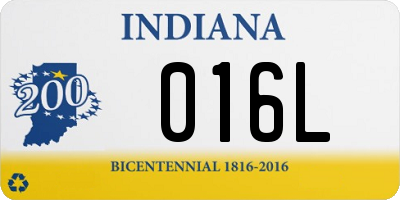 IN license plate 016L