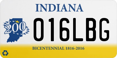 IN license plate 016LBG