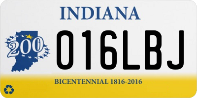 IN license plate 016LBJ