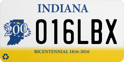 IN license plate 016LBX