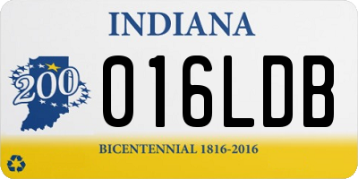 IN license plate 016LDB