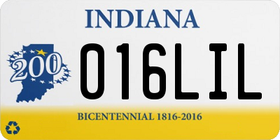 IN license plate 016LIL