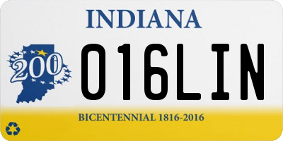 IN license plate 016LIN