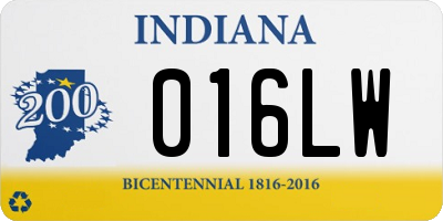 IN license plate 016LW