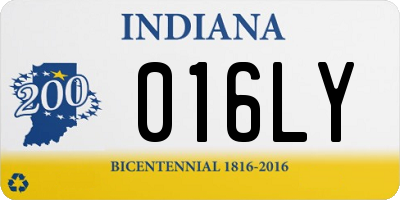IN license plate 016LY