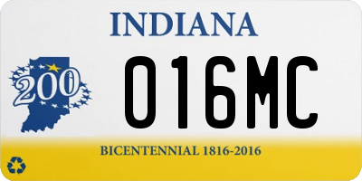 IN license plate 016MC