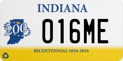 IN license plate 016ME