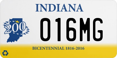 IN license plate 016MG