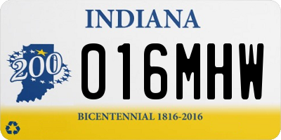 IN license plate 016MHW