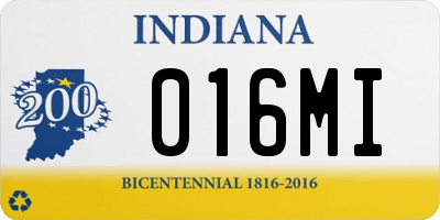 IN license plate 016MI