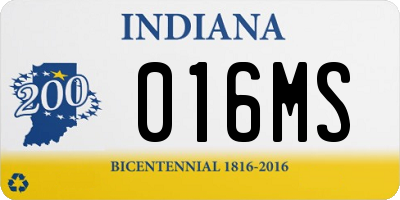 IN license plate 016MS