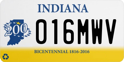 IN license plate 016MWV
