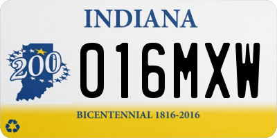 IN license plate 016MXW