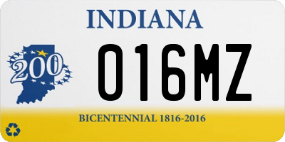 IN license plate 016MZ