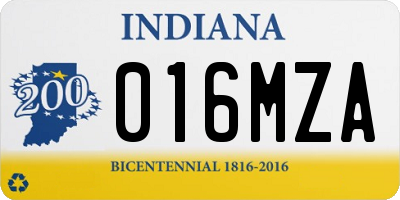 IN license plate 016MZA