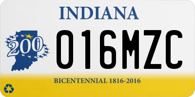IN license plate 016MZC