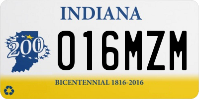 IN license plate 016MZM
