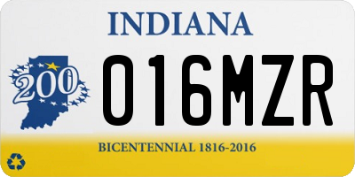 IN license plate 016MZR