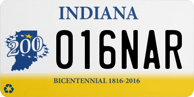 IN license plate 016NAR