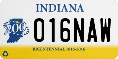 IN license plate 016NAW
