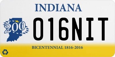 IN license plate 016NIT