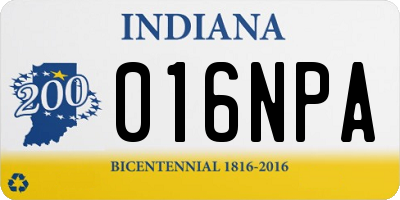 IN license plate 016NPA