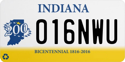 IN license plate 016NWU