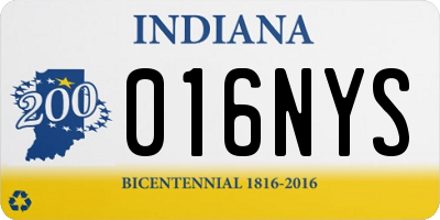 IN license plate 016NYS