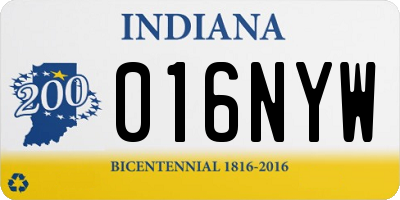 IN license plate 016NYW