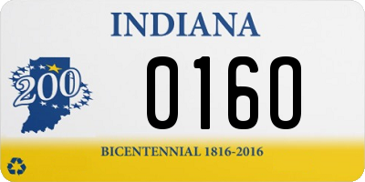 IN license plate 016O