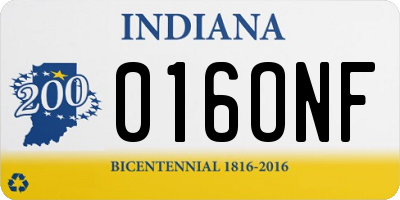 IN license plate 016ONF