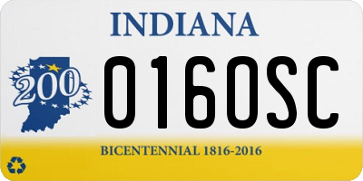 IN license plate 016OSC