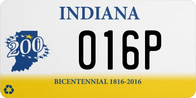 IN license plate 016P