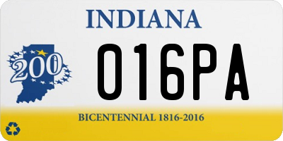 IN license plate 016PA