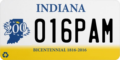 IN license plate 016PAM