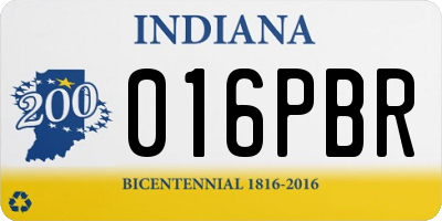IN license plate 016PBR